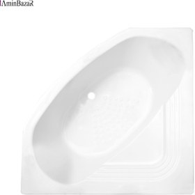 تصویر وان حمام توکار سنی پلاستیک مدل آتلانتیک بدون شاسی و پانل اندازه 140 * 140 سانتی‌متر 