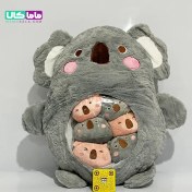 تصویر عروسک کوالا بچه دار ارتفاع ۵۰ سانتی‌متر ضد حساسیت 