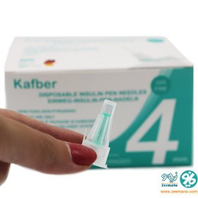 تصویر سرسوزن قلم انسولین کافبر سایز ۴ میلی متر بسته ۱۰۰ عددی Kafber insulin pen needle 4 mm