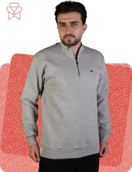 تصویر بلوز دورس پنبه‌ای تو کرک نیم زیپ کد 465109 