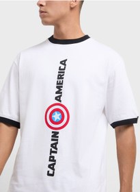 تصویر تیشرت مردانه یقه گرد بزرگ‌تر برند marvel Mens Over Size Crew Neck