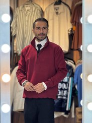 تصویر دورس نیم زیپ - زرشکی / L 