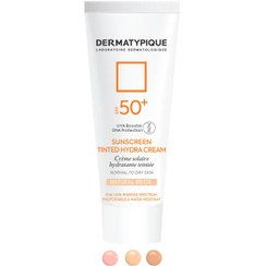 تصویر ضد آفتاب رنگی هیدرا پوست خشک +SPF50 درماتیپیک - بژ طلایی DERMATYPIQUE SUNSCREEN TINTED HYDRA SPF50+ 50 ML