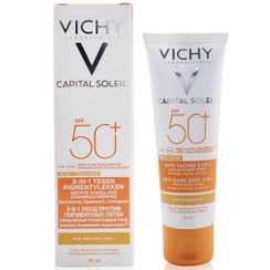 تصویر کرم ضد آفتاب ضد لک ویشی رنگی سری Capital Soleil مدل Anti-Dark Spot Vichy Capital Soleil Spf 50+ Anti DARK 