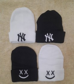 تصویر کلاه گلدوزی سفید مشکی 