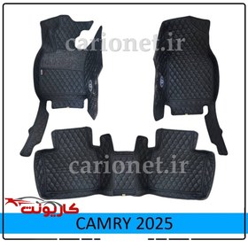 تصویر کفپوش گلدوزی کمری 2025 موکت دار رنگ مشکی 