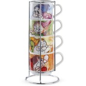 تصویر ست اسپرسوی دیزنی Set 4 Stackable Espresso Cups 7 Dwarfs + Metalrack 