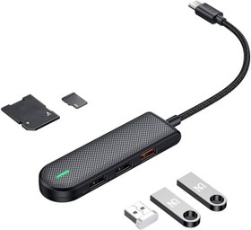 تصویر هاب 5 پورت USB-C مک دودو مدل HU-1430 مشکی هاب لپ تاپ مک دودو