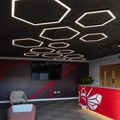 تصویر چراغ خطی شش ضلعی برند اکووات رو کار و آویز 