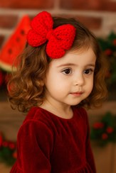 تصویر گلسر دستبافت یلدایی طرح پاپیون گیره فرانسه دخترانه زنانه 