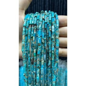 تصویر ریسه سنگ فیروزه آفریقایی لوله ای کد 6627 