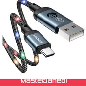 تصویر کابل تبدیل USB به تایپ C کنترل صوتی چراغ دار جویروم مدل S-123ON16 