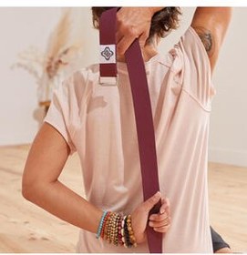 تصویر لوازم یوگا قرمز کمربند کیمجالی پنبه بوردو دکتلون Decathlon 