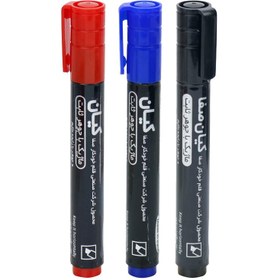 تصویر ماژیک رنگ ثابت کیان نوک تخت مشکی Kian Permanent Marker Black Flat tip