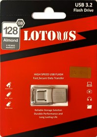 تصویر فلش مموری لوتوس مدل Almond Type-C ظرفیت 128 گیگابایت Lotous Almond Type-C Flash Memory USB 3.2 128GB