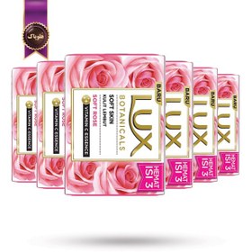 تصویر 6 عدد صابون لوکس Lux مدل گیاه رز لطیف botanicals soft rose وزن 170 گرم (اورجینال) 