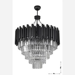 تصویر لوستر نیوکلاسیک کریستالی نامنظم سایز ۶۰ 