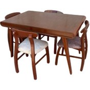 تصویر میز و صندلی ناهارخوری ۴ نفره گالری چوب آشنایی مدل Kh-Rad4 