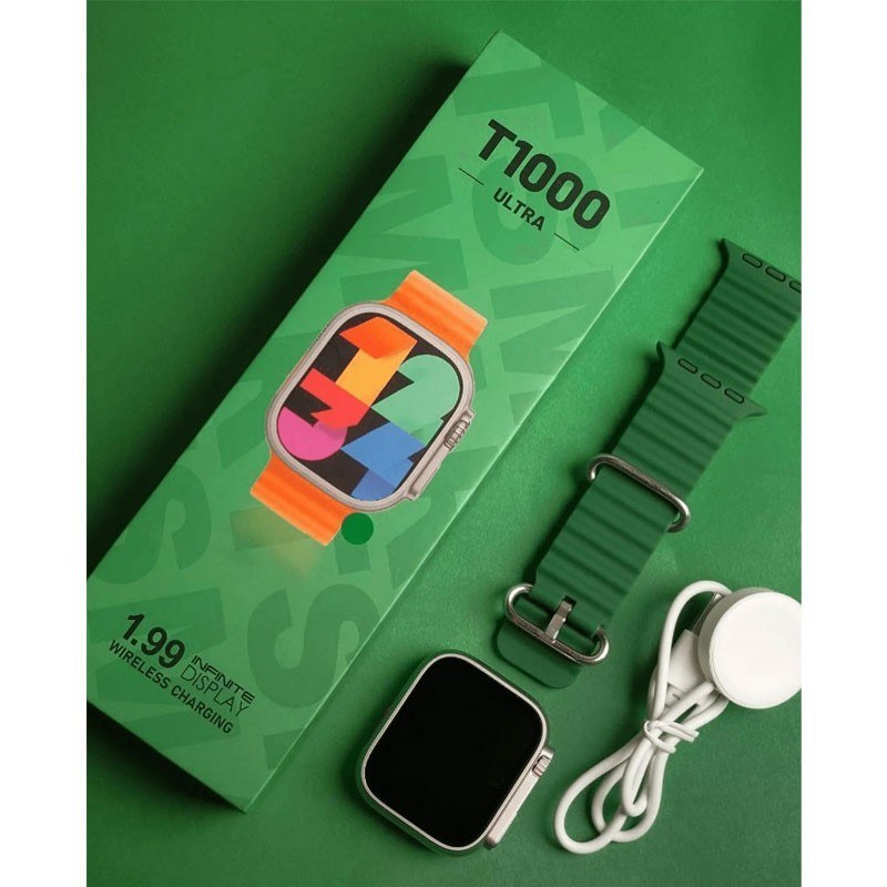 ساعت هوشمند T1000 Ultra 2 با بدنه آلومینیومی و بند سیلیکونی