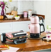 تصویر چای ساز قوری برقی چاییما ROSAGOLD کروم KORKMAZ 