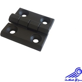 تصویر لولا تخت پلاستیکی چهار سوراخ مناسب پروفیل 40*40 Black Plastic 4Hole Hinge 40*40 Aluminium Profile