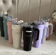 تصویر تراول ماگ دسته دار نی استیل سیتارایوری SITARAYURI travel mug with handle