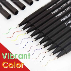 تصویر روان نویس ۱۲ رنگ نوک نمدی مدل Fineliner 