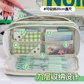 تصویر جامدادی سه زیپ کرمی 