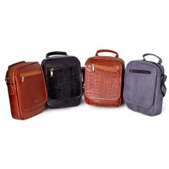 تصویر کیف دوشی مردانه طرح فارا چرم طبیعی رایا 