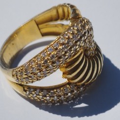 تصویر انگشتر نقره زنانه با آبکاری طلا برند درسیم 