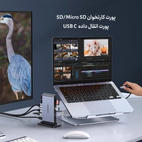 تصویر داک استیشن USB-C لنشن مدل D62 Lention 10 in 1 Docking Station USB-C Cable D62