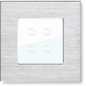 تصویر کلید لمسی چهار پل Livolo تویا آلومینیومی نقره ای WiFi کلید لمسی چهار پل تویا آلومینیومی نقره ای