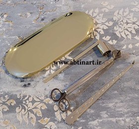 تصویر ست سینی و تریمر و اسنوفر و انبر فیتیله 