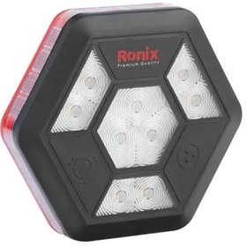 تصویر چراغ هشدار شارژی شش ضلعی مگنتی RH-4225 رونیکس Magnetic hexagonal cordless warning light RH-4225 ronix