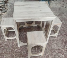 تصویر میزو نیمکت چوبی ۴نفره wooden sofa for 4 people