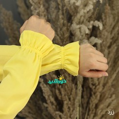 تصویر ساق دست چین دار ژورژت لیمویی کد 3630 