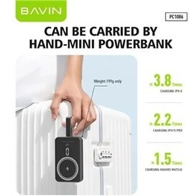 تصویر پاوربانک وایرلس 10000 مگنتی باوین Bavin PC1086 توان 15 وات پاوربانک وایرلس 10000 مگنتی باوین Bavin PC1086 توان 15 وات