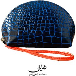 تصویر کیف لوازم آرایشی چرمی طرح پوست کروکودیل-کدSD031 