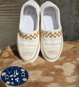 تصویر گیوه مدل شطرنجی - سفید / 42 giveh_zanane