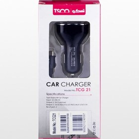 تصویر شارژر فندکی برند TSCO مدل TCG 21 ا TSCO USB Car Charger TCG 21 TSCO USB Car Charger TCG 21