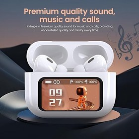 تصویر هدفون بلوتوثی مانیتور دار ایکس هانز مدل X-HANZ TW05 ANC X-HANZ Wireless Earbuds TW05 ANC With LCD Display