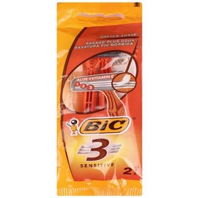 تصویر تیغ 3 لبه پوست حساس 3 عددی بیک Sensitive 3 Edges Disposable Blade 3 Bic