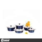 تصویر سرویس قابلمه 10 پارچه کاندید مدل اسکار سرمه ای candid pot service 10 pieces model oscar navy blue