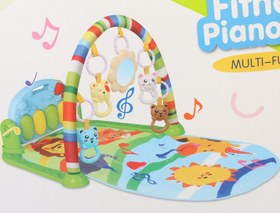 تصویر تشک بازی نوزادی موزیکال دارای پیانو baby fitness piano mat مدل multi-function 