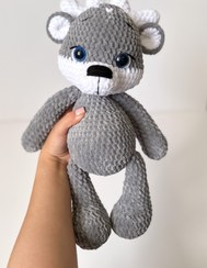 تصویر عروسک گوزن مخملی دستبافت جنس ترک 