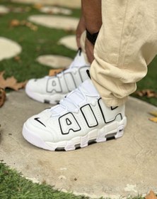 تصویر نایکی ایر آپتمپو سفید || Nike Air more up-tempo White (کد ۴۷۹) 