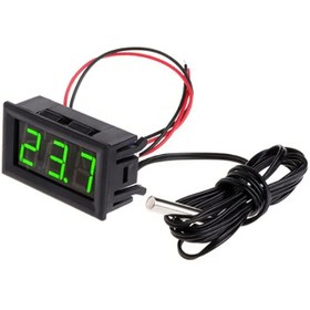 تصویر دماسنج پنلی ۱۲ ولت با سنسور NTC رنگ سبز 