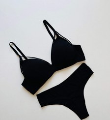 تصویر ست نخی سوتین هارنسی و شورت لامبادا- کد S36 