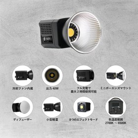 تصویر ویدیو لایت ۴۰ وات te513 Vedio light 40w COB light te513