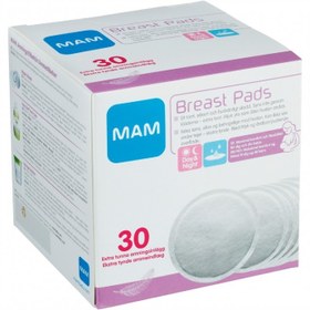 تصویر پد سینه شیردهی بانوان MAM بسته 30 عددی ا MAM Breastfeeding Breast Pad Pack 30 pieces MAM Breastfeeding Breast Pad Pack 30 pieces